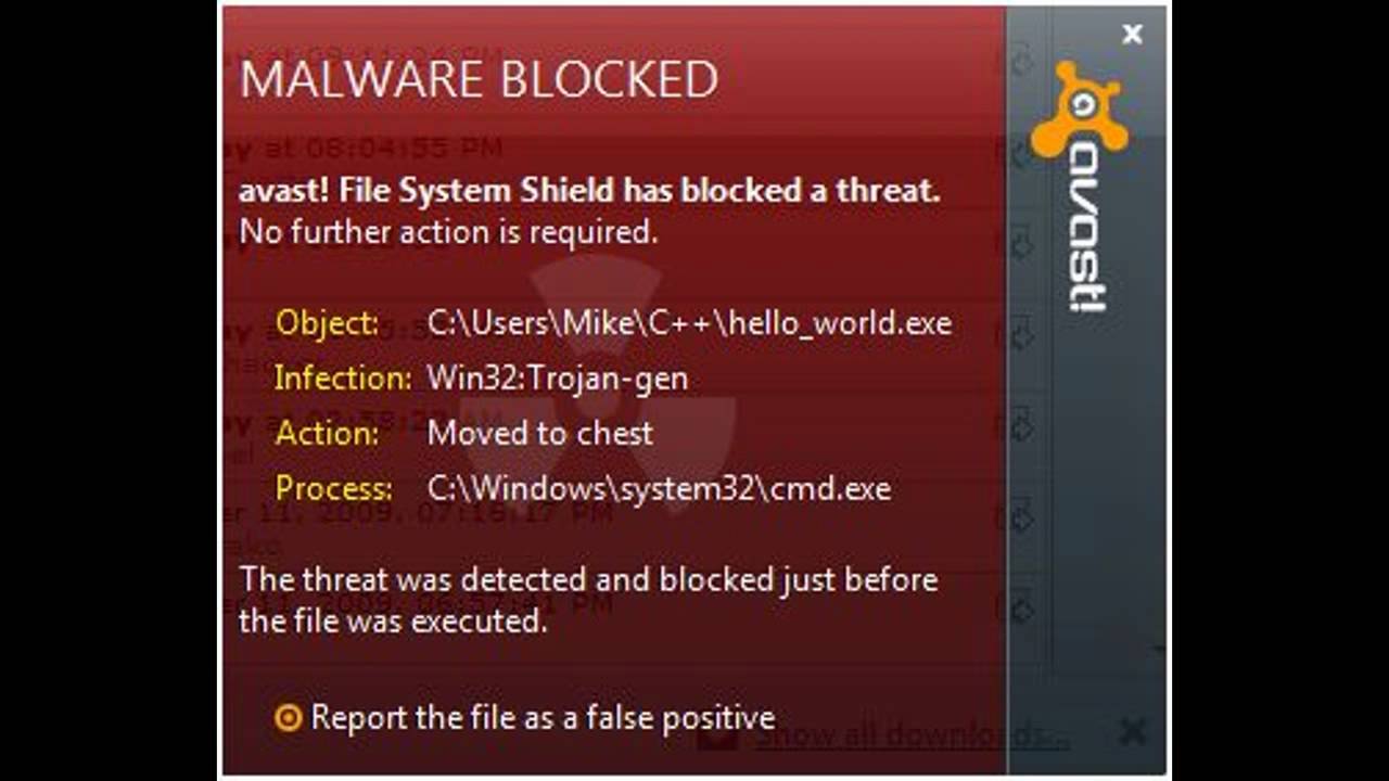 Avast Threat Detected Sound Africore